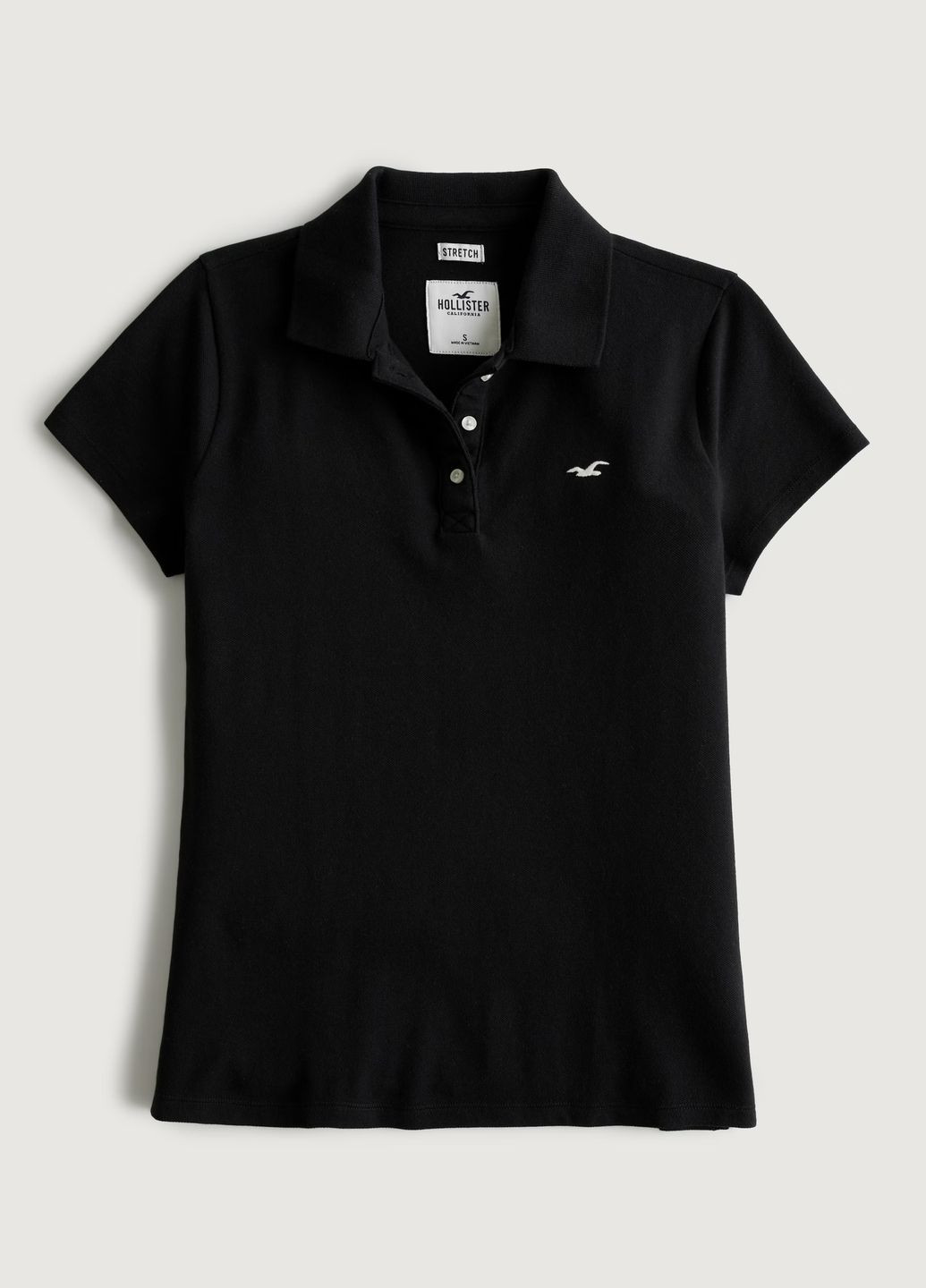 Черная женская футболка-поло женское - поло hc9811w Hollister