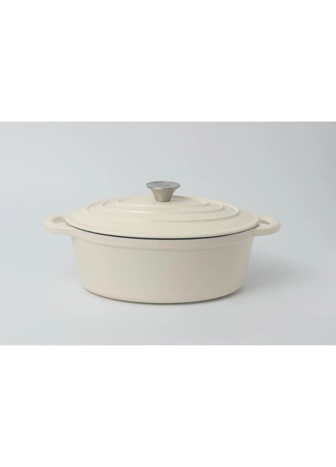 Кастрюля с крышкой овальная Tierra cream 830089 30х23 см кремовая NOIS (319551691)