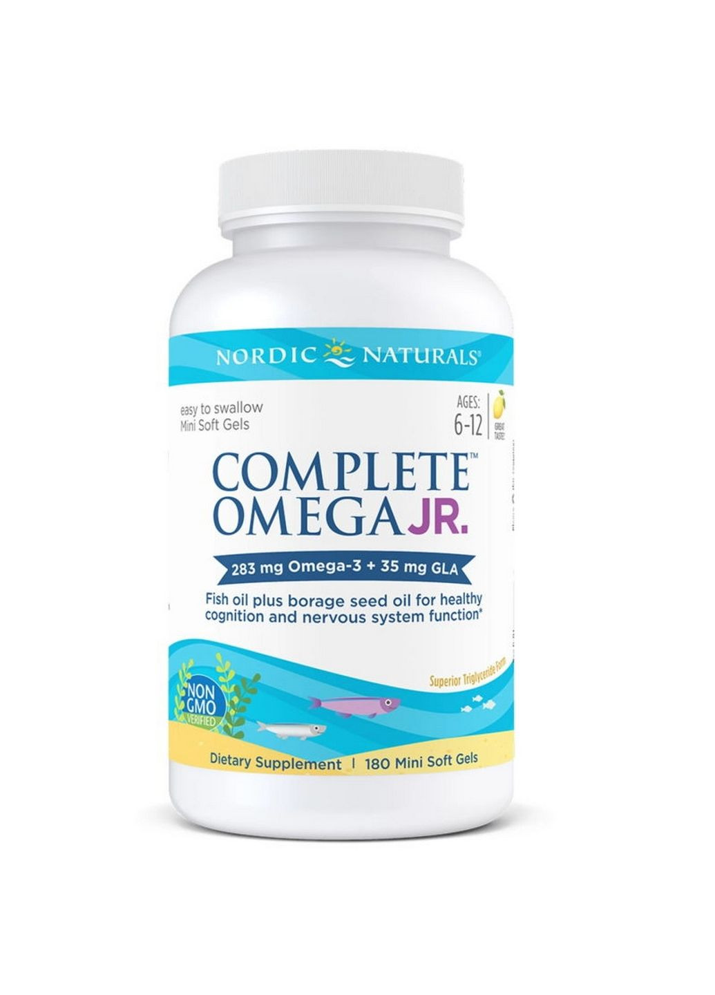 Жирні кислоти Complete Omega Junior, 180 капсул - лимон Nordic Naturals (293418965)