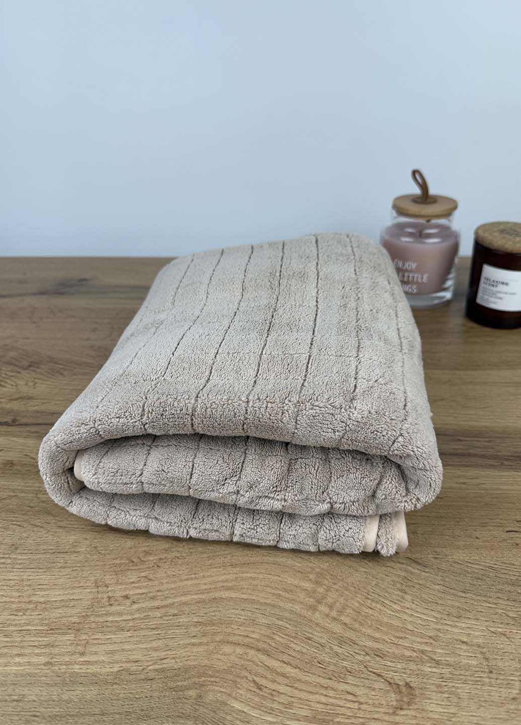 Полотенце лицевое микрофибра 100х50 см Homedec клетка бежевый