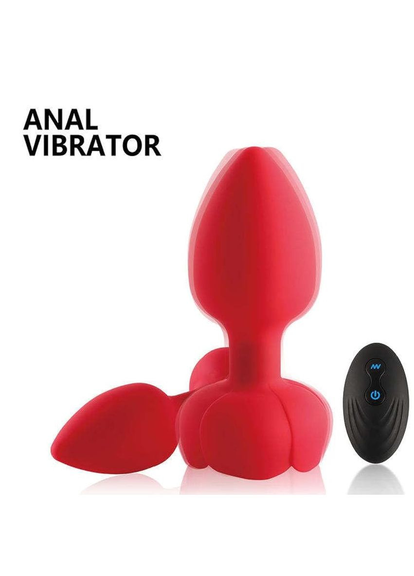 Багатофункціональна червона анальна пробка з пультом, 10 см No Brand (315725447)
