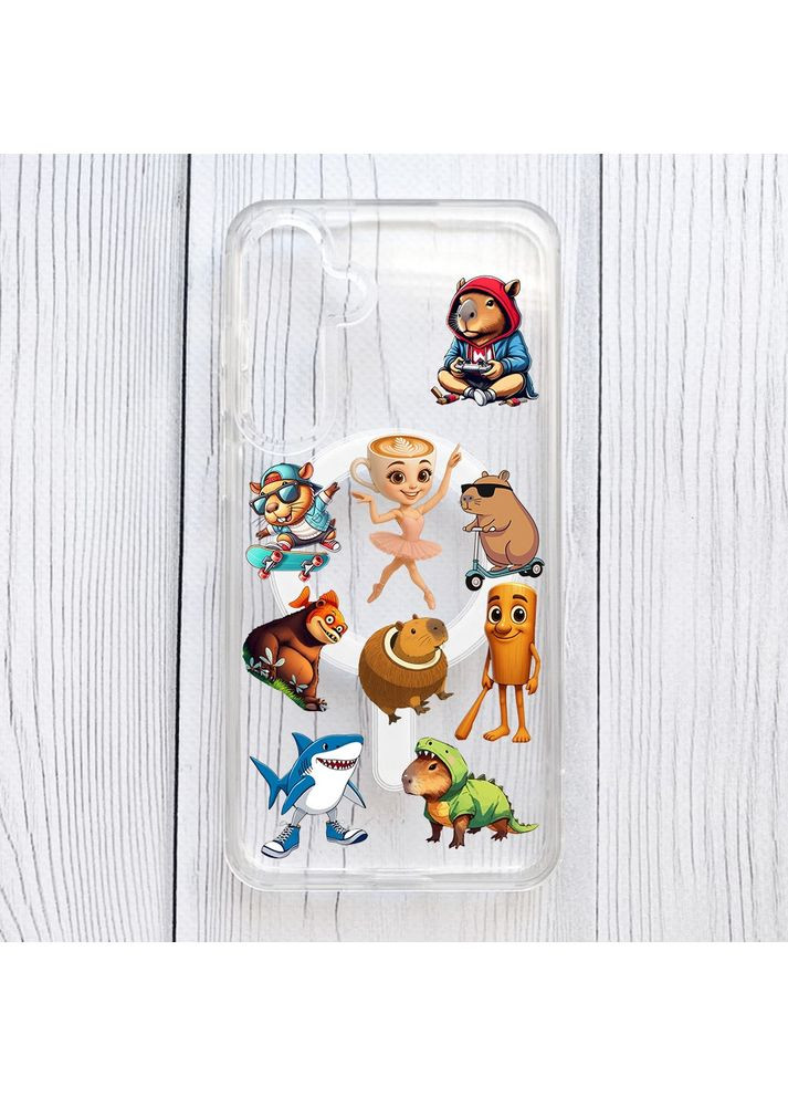 Магнитный чехол на Samsung Galaxy S24 Plus с поддержкой MagSafe Мемы (принт 415) Silicone Case (356127194)