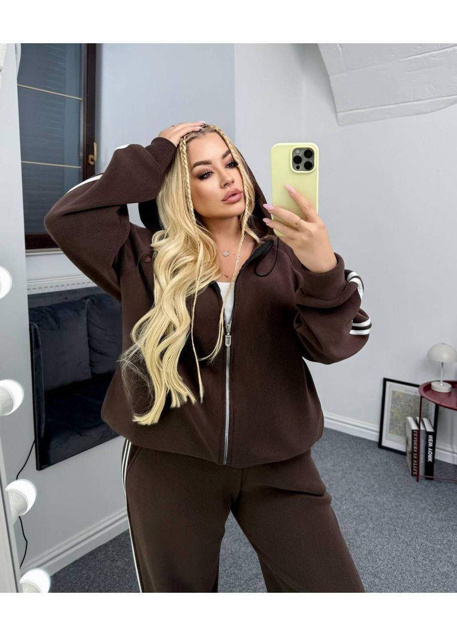 Женский теплый костюм из микрофлиса с затяжками No Brand (364959106)