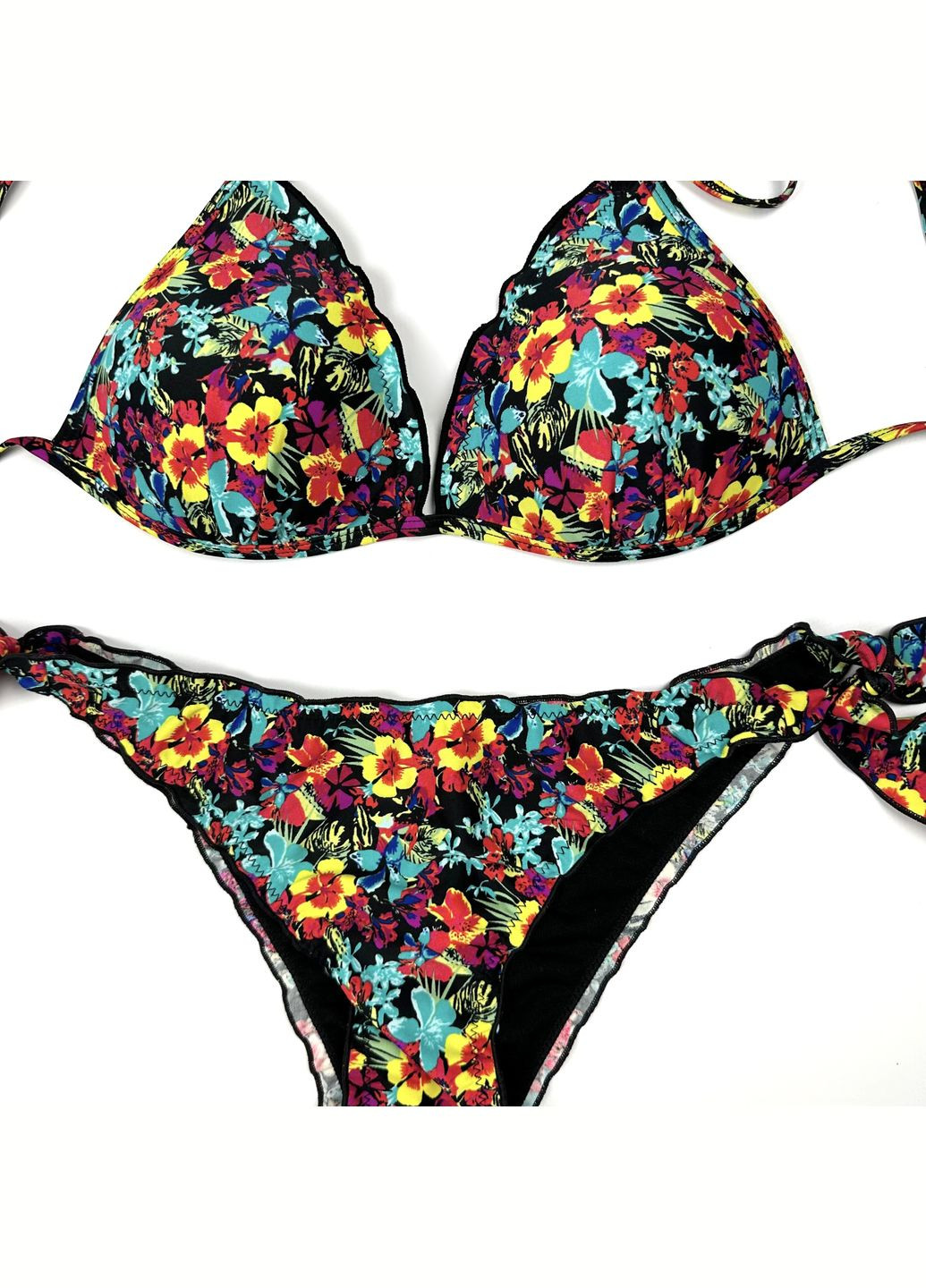 Комбинированный демисезонный купальник цветочный принт btg-0206 OVS