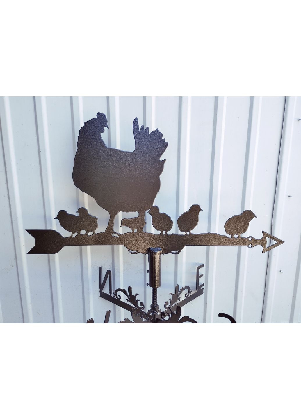 Флюгер Курка з курчатами, квочка, флюгер на дах з металу 2 мм. No Brand (368896469)