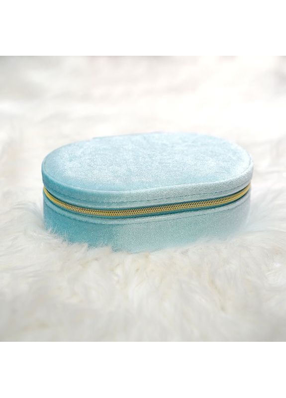 Элегантная бархатная шкатулка для украшений и бижутерии овальной формы нежно голубого цвета, отличный подарок No Brand (326487941)