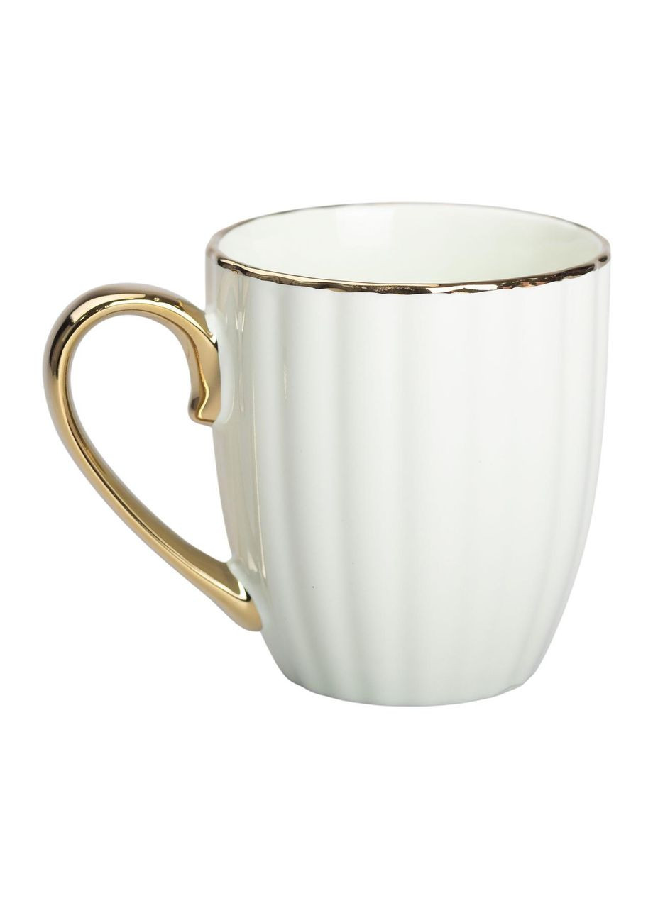 Чашка порцелянова із золотим обідком і золотою ручкою 420 (мл) М'ятний RX-N240629M Liling Rongxiang Ceramic (369143095)