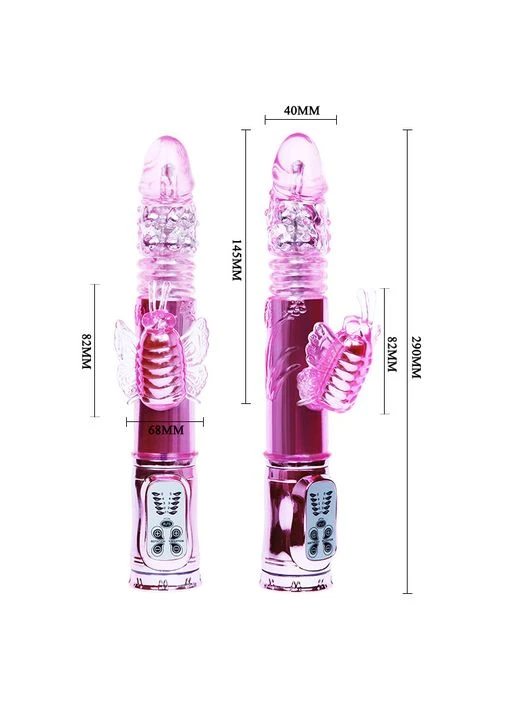 Вибратор - Throbing Butterfly Rotating Vibrator Pink, 29 см LyBaile (386470318)