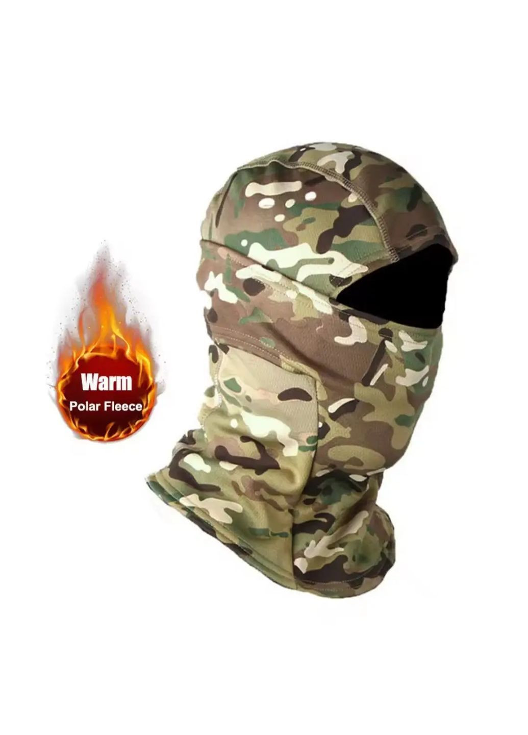 No Brand зимова флісова тепла камуфляжна балаклава для військових чорний мультикам однодирочна мультикам чорний спортивний фліс виробництво - Китай
