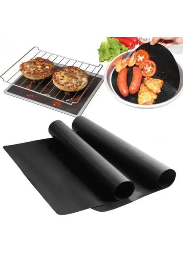 Тефлоновий килимок з антипригарним покриттям для гриля BBQ grill sheet 33x40 см чорний (2104618536) No Brand (331184005)