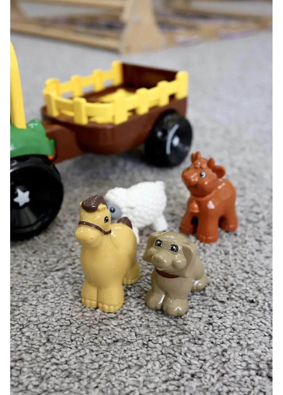 Детский музыкальный красный трактор 37586 с прицепом на украинском языке, подсветка фар, стишки, сказки, песни WToys (370709527)