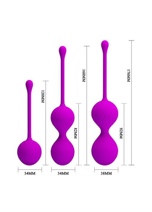 Вагінальні кульки - Pretty Love Kegel Balls Set Pink, 3 шт. LyBaile (341084642)