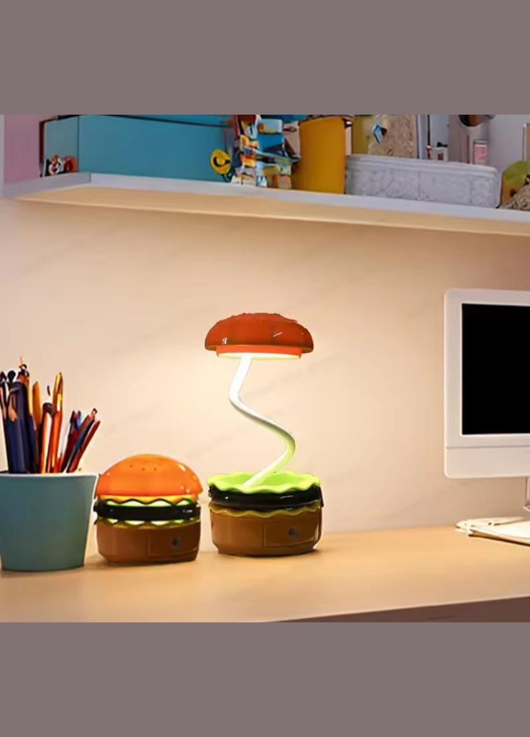 Настольная лампа "Бургер" USB / Аккумуляторный ночник в виде гамбургера No Brand (346440174)