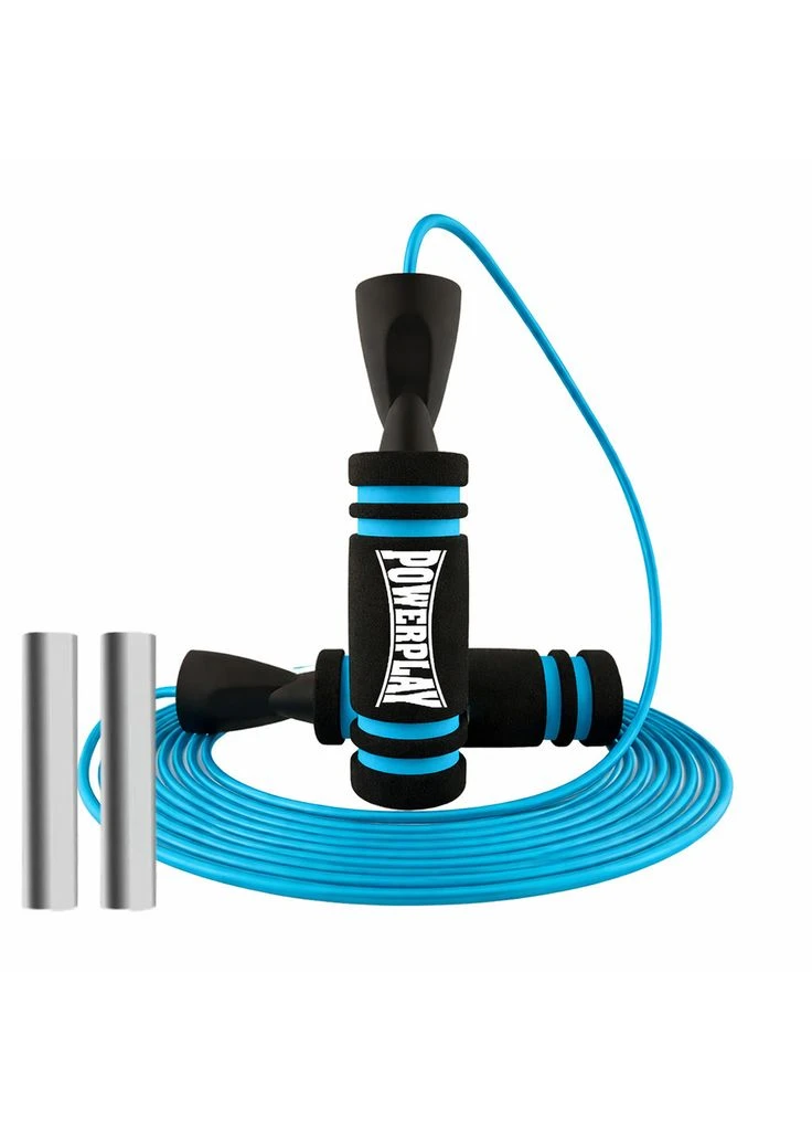 Скакалка скоростная 4212 X ROPE с утяжелителями Черно/Синяя (120г*2) 3м. PowerPlay (389578627)