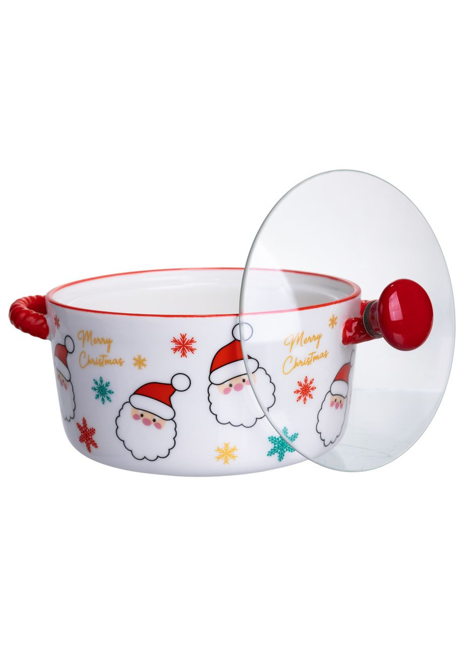Супниця порцелянова Santa новорічна 800 (мл) з кришкою FM-CS-9A Yiwu (370800331)