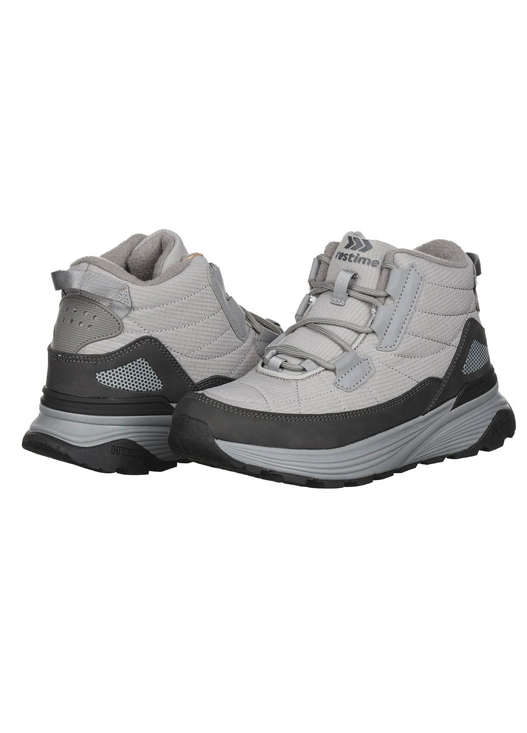 Кросівки жіночі зимові на шнурівці текстильні на високій спортивній підошві для прогулянок сірі HWZ24393 Restime сірі зими (313865976)
