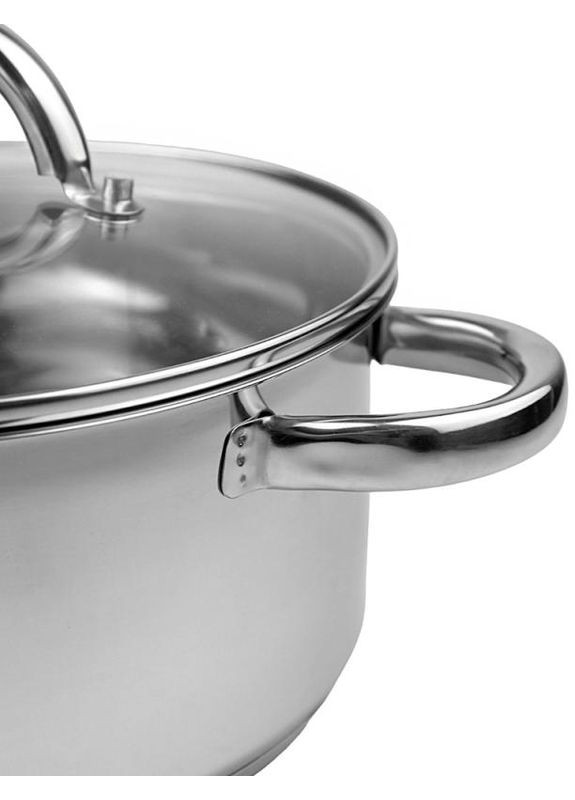 Каструля індукційна із нержавіючої сталі 3л зі скляною кришкою для приготування та запікання Ofenbach (368980930)