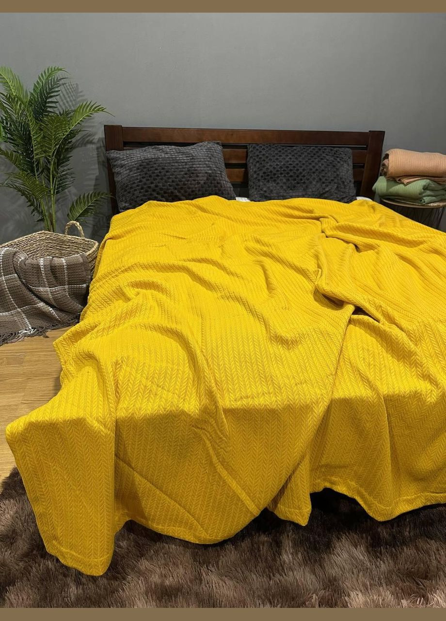 Покривало бавовна Євро 220х240 Жовтий (П4К-post-piqe-ev-007) No Brand (323161009)