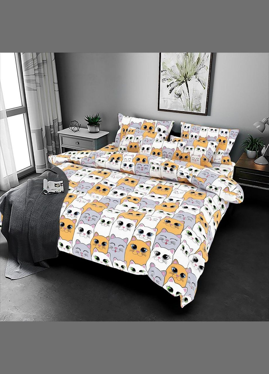 Простирадло на гумці бязь Голд Коти помаранчеві розмір 90х200+25 Vilenna (333707194)