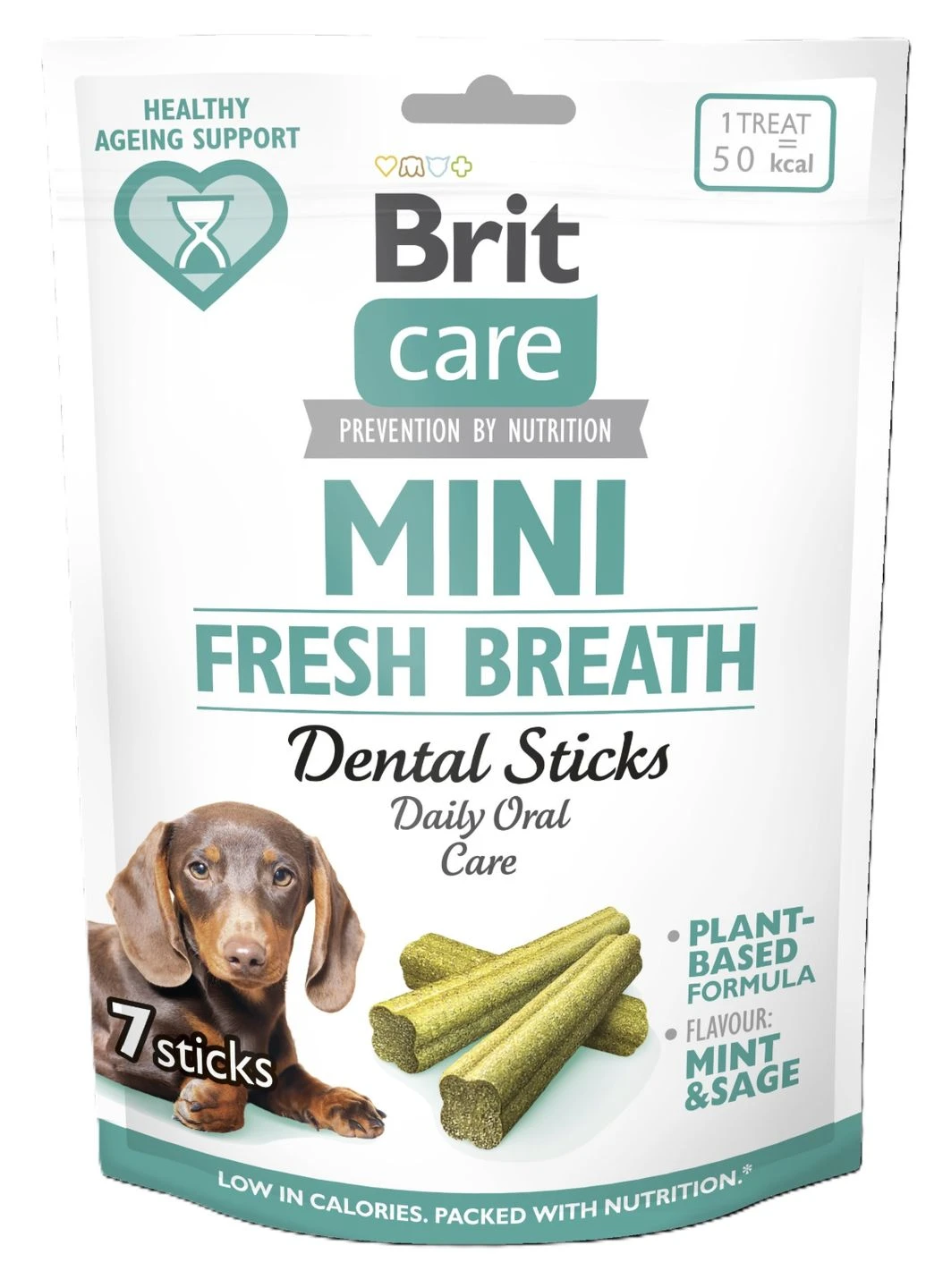 Ласощі Mini Treats Fresh Breath для собак малих порід, для свіжого подиху й здоров’я зубів, 7 шт / 120 г Brit Care (368564638)