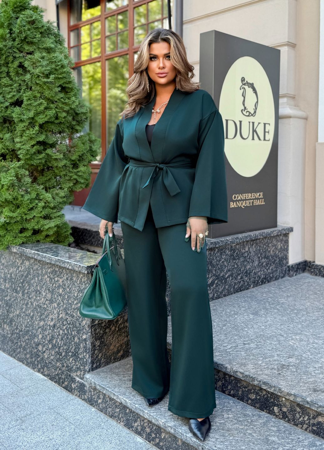 Костюм-кімоно жіночий діловий оверсайз фасону (кімоно + брюки) No Brand (356174380)