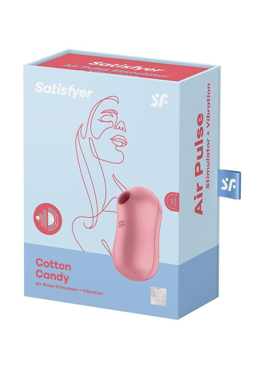 Вакуумный стимулятор с вибрацией Cotton Candy Light Red Satisfyer (292803250)