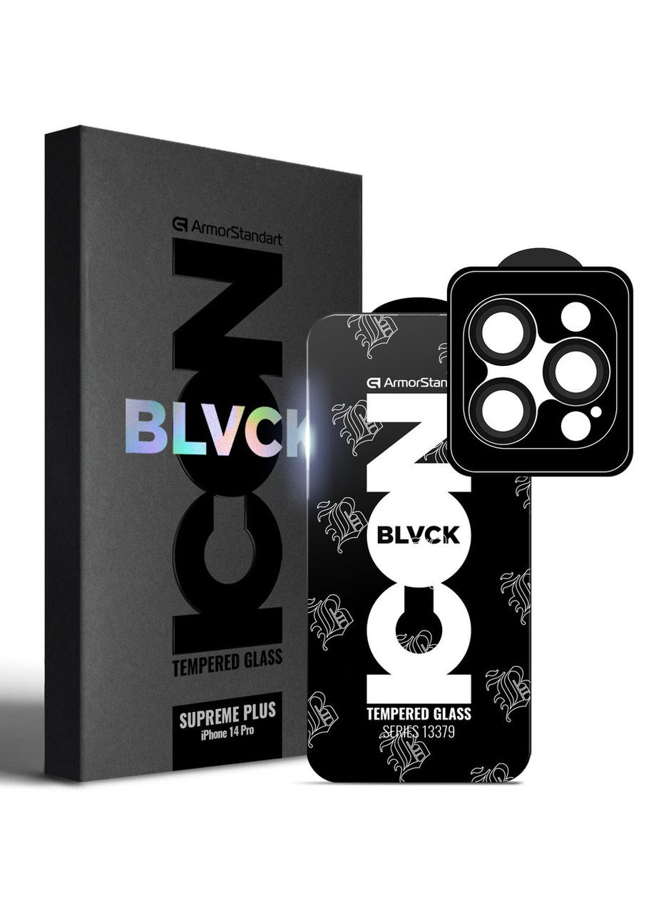 Защитное стекло Supreme Plus Black Icon для Apple iPhone 14 Pro (ARM68063) ArmorStandart (327885195)