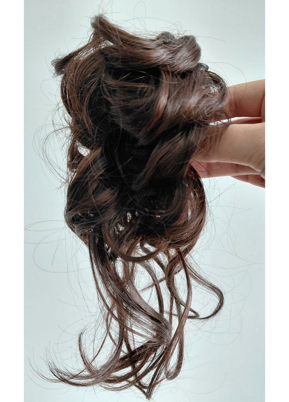 Шиньон пучок хвост волосы на заколке крабе Каштановый No Brand (367580931)