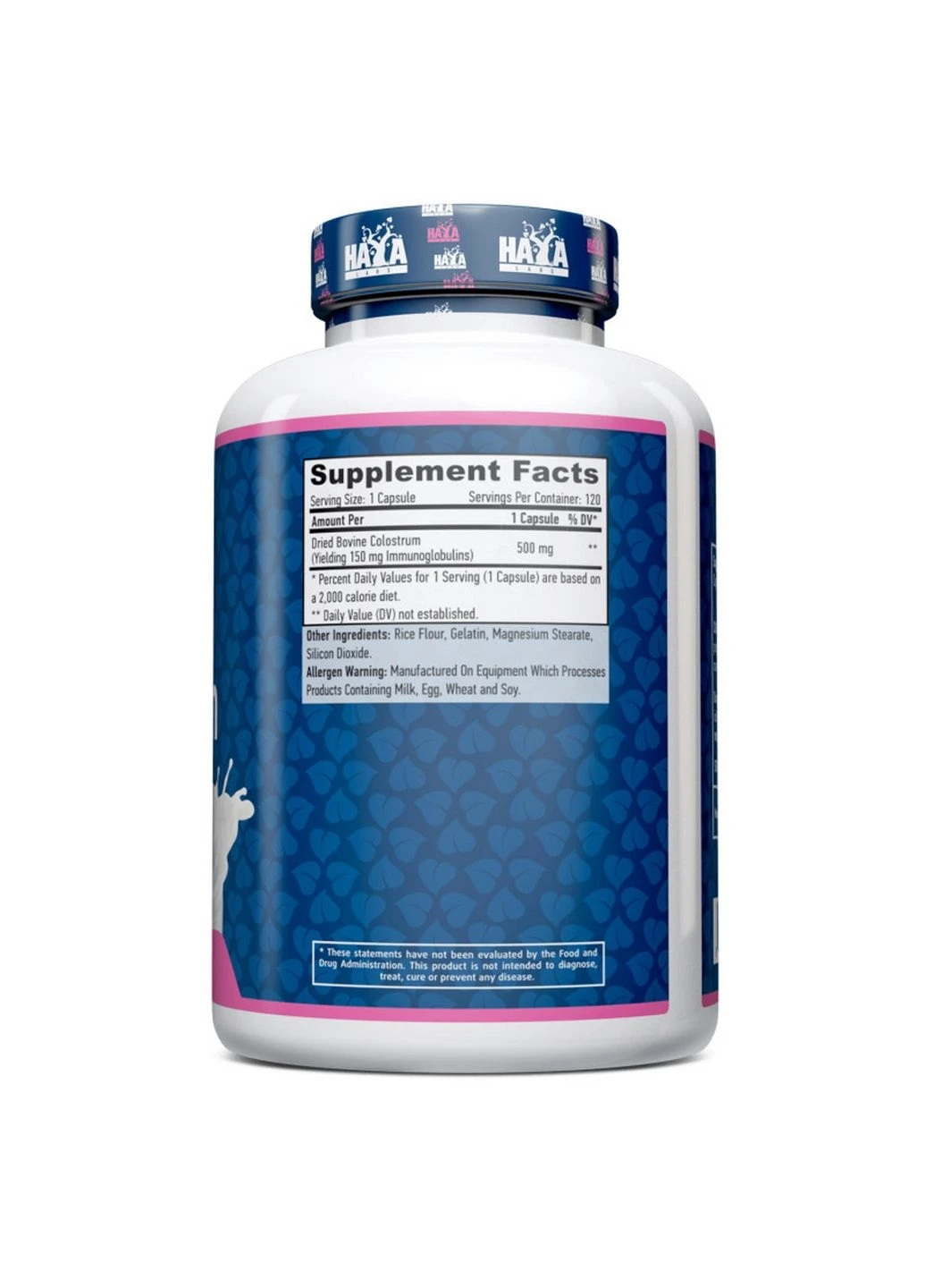 Натуральная добавка Colostrum 500 mg, 120 капсул Haya Labs (294926895)