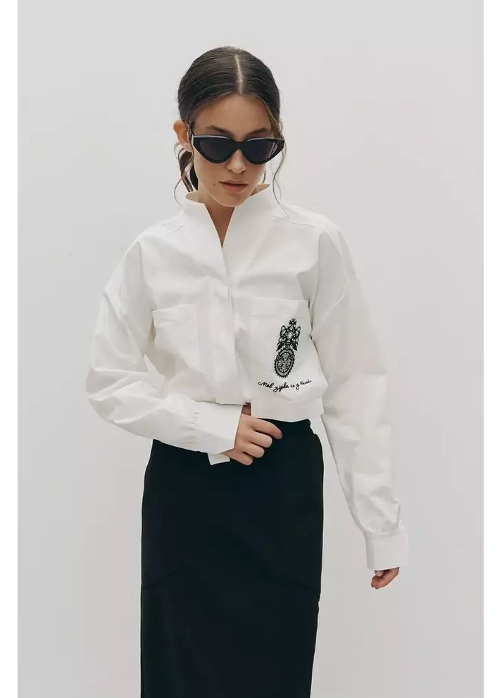 Жіноча сорочка оверсайз з вишивкою MKRM4214 Modna KAZKA (336933673)