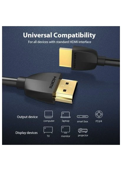 Кабель мультимедийный (AAIBG) Vention HDMI M to HDMI M 1.5m 4K60Hz black (389132398)