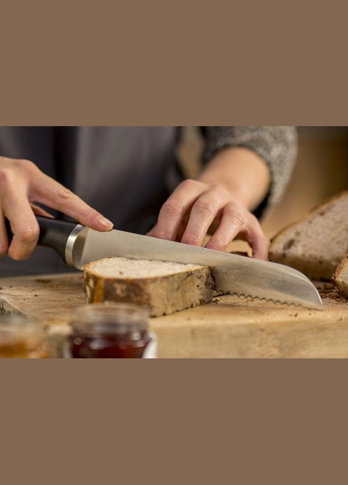 Нож для хлеба Ice Force, 20см, нержавеющая сталь, пластик, черный Tefal (322458172)