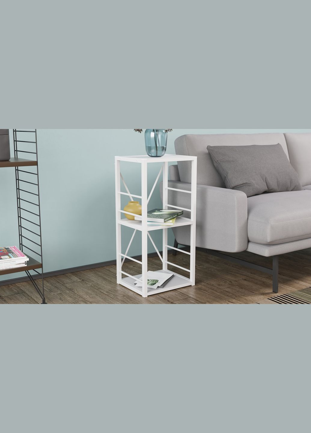 Этажерка 3/34 Серии Коннект 73x34x28 ДСП Белый 16мм (FRD-104295) Ferrum-decor (351358746)