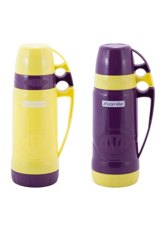 Термос 600мл скляна колба з 2 чашками для чаю та кави пластиковий термос з ізоляцією Kamille (368989267)