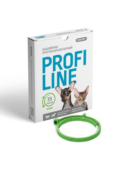 Нашийник Profiline для котів та собак 35 см, кораловий (інсектоакарицид) (*) ProVET (322589871)