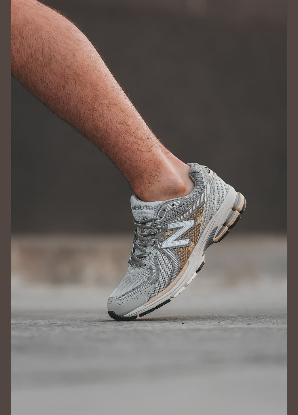 Бежеві Осінні кросівки чоловічі і жіночі new balance 860v2 beige gray | нью беланс 860в2 бежеві сірі No Brand