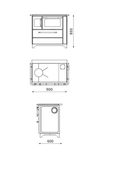 Сталева піч DONNA 90 R Білий Alfa-Plam (370384495)