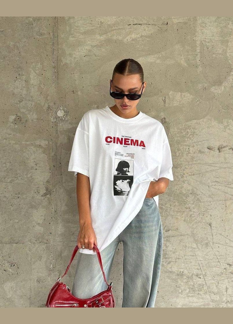 Женская футболка с принтом повседневная M Белый No Brand - (341250216)