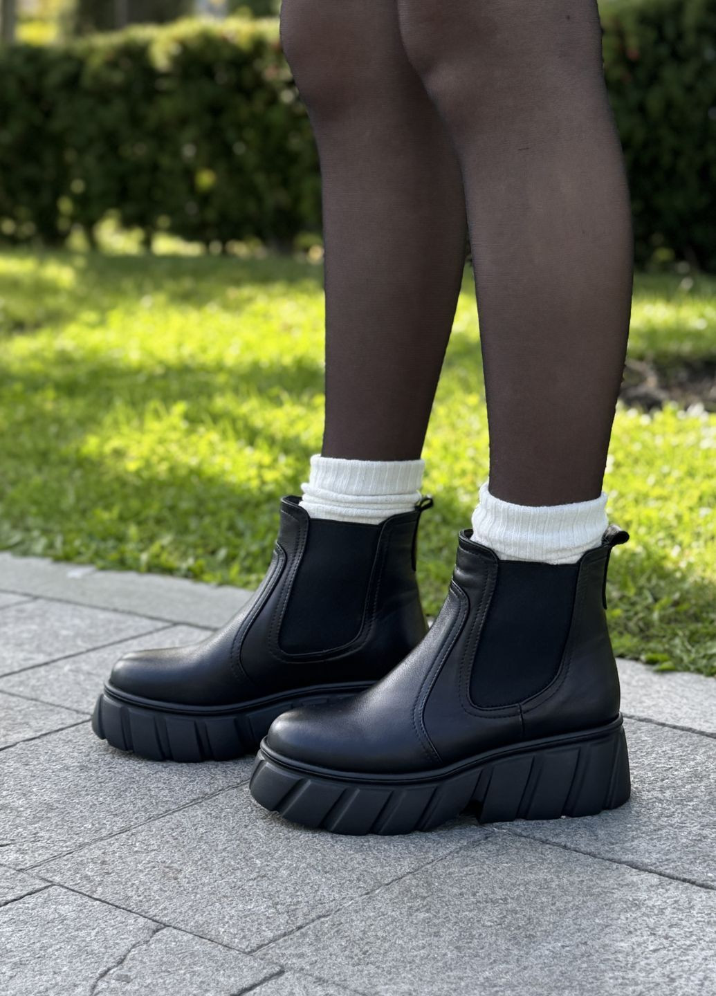 Челсі жіночі шкіряні. Колір чорний Vasha para СК-1589/5 чорна шкіра (364928761)