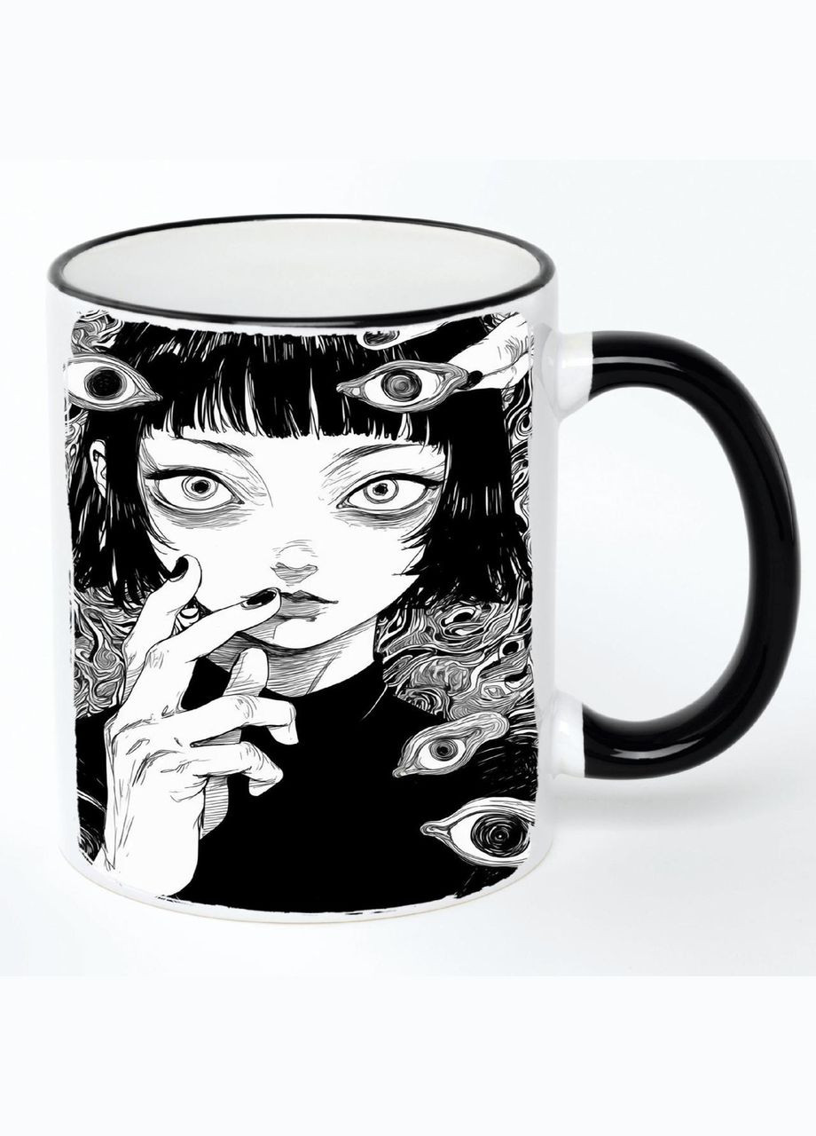 Чашка Арт #0042 (кружка, кружка) Белая с черной ручкой 330 мл No Brand (322712221)