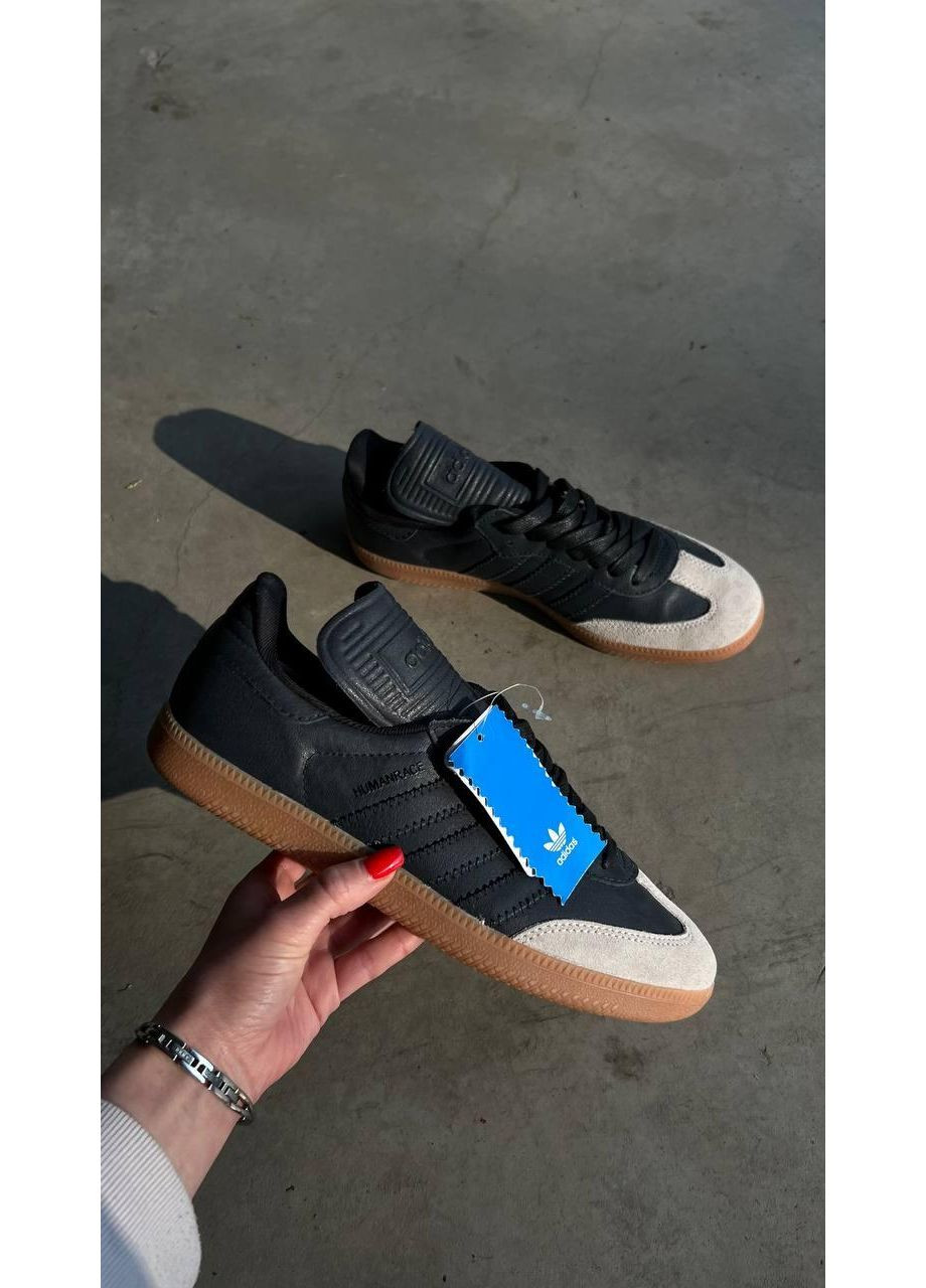 КРОССОВКИ ЖЕНСКИЕ ADIDAS PHARRELL WILLIAMS X SAMBA HUMANRACE АДИДАС No Brand чёрные демисезоны (367171261)