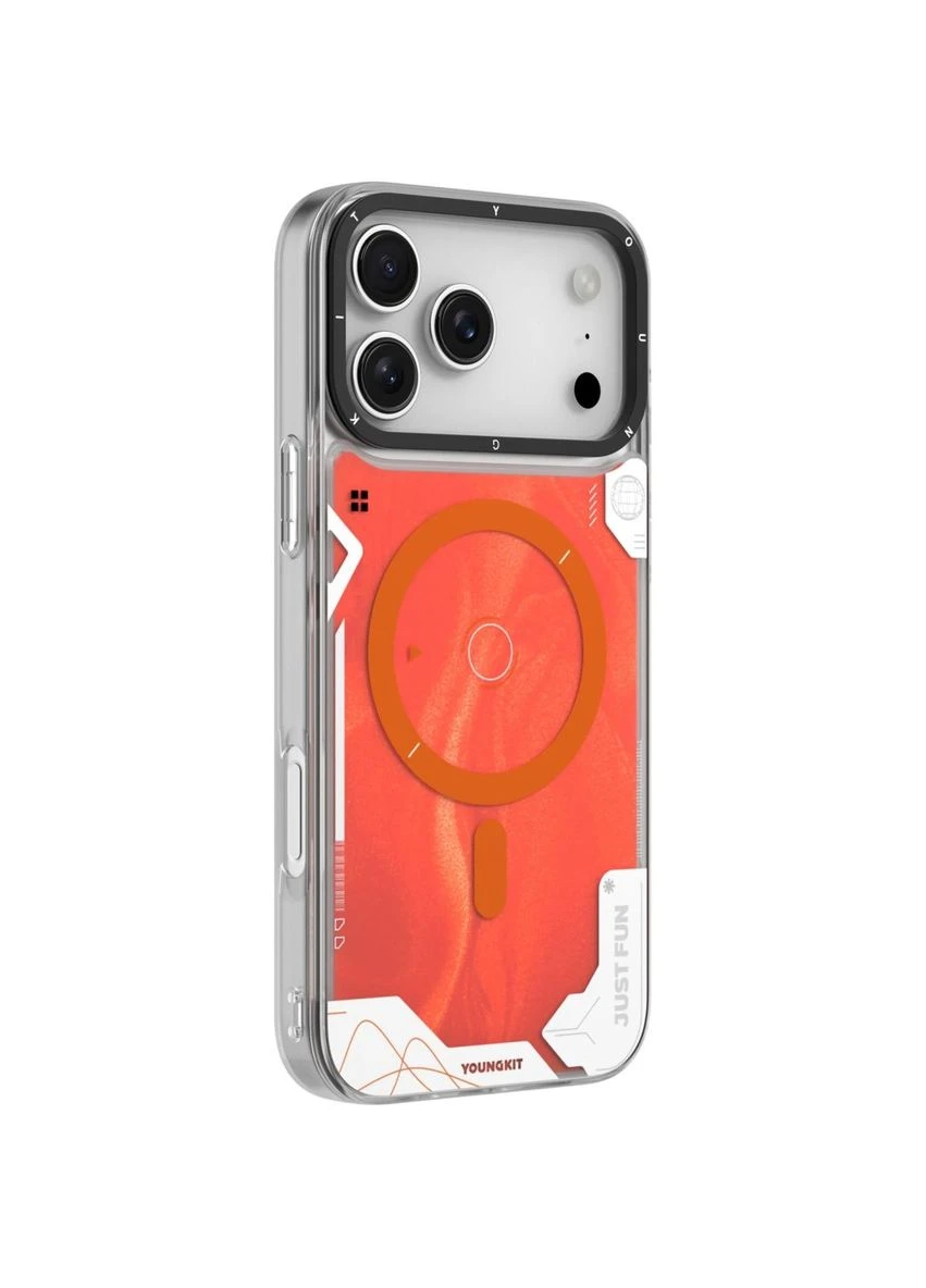 Чохол Cyberpunk Luminous Case with Magnetic Ring для Apple iPhone 17 Pro Max Lava Orange [168234] YoungKit (399497980)