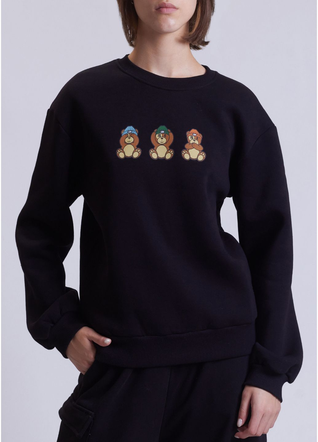 Чорний світшот J.B4 (Just Before) (302947677)