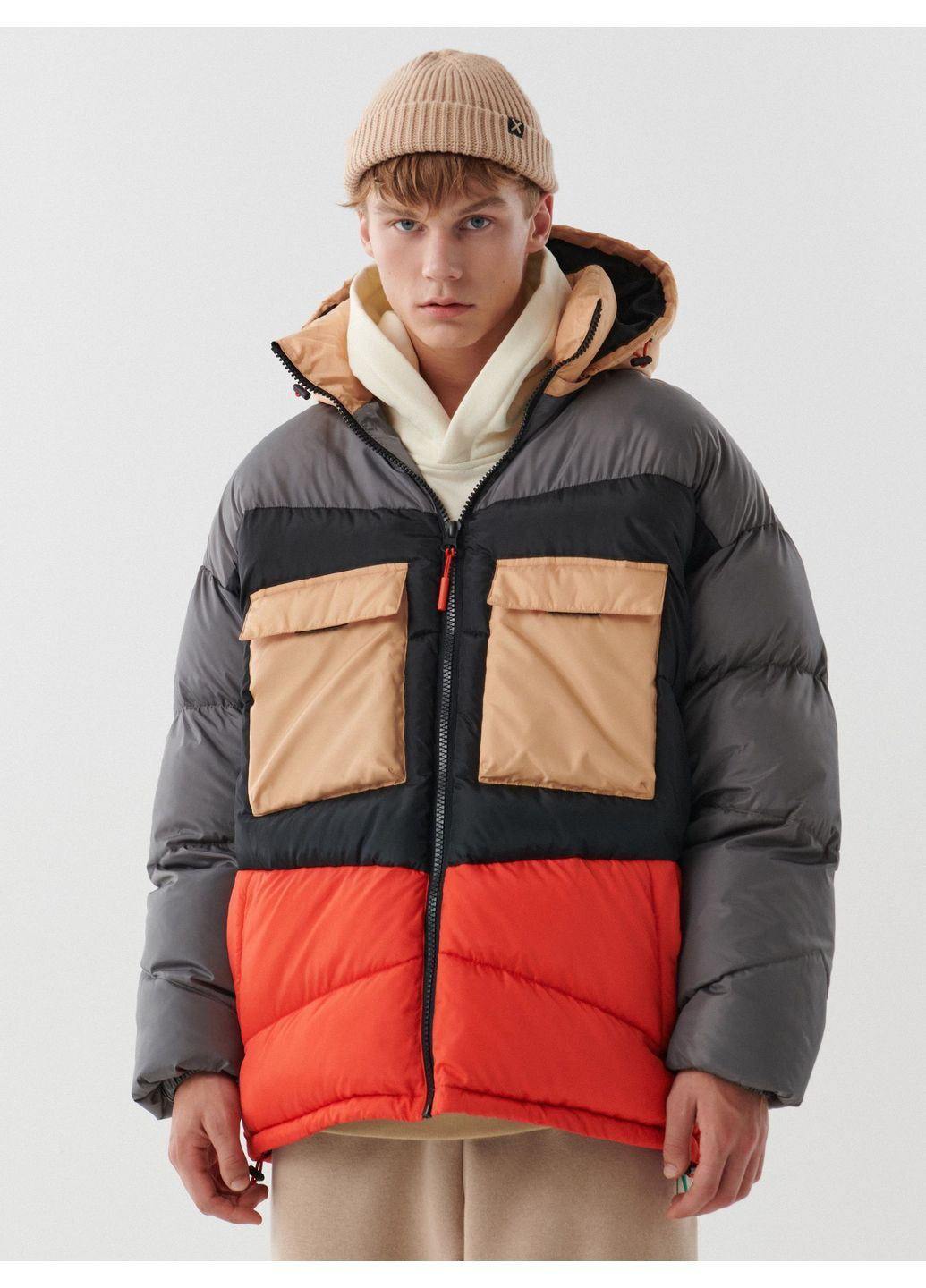 Серая куртка зима,серый-цветной, Cropp