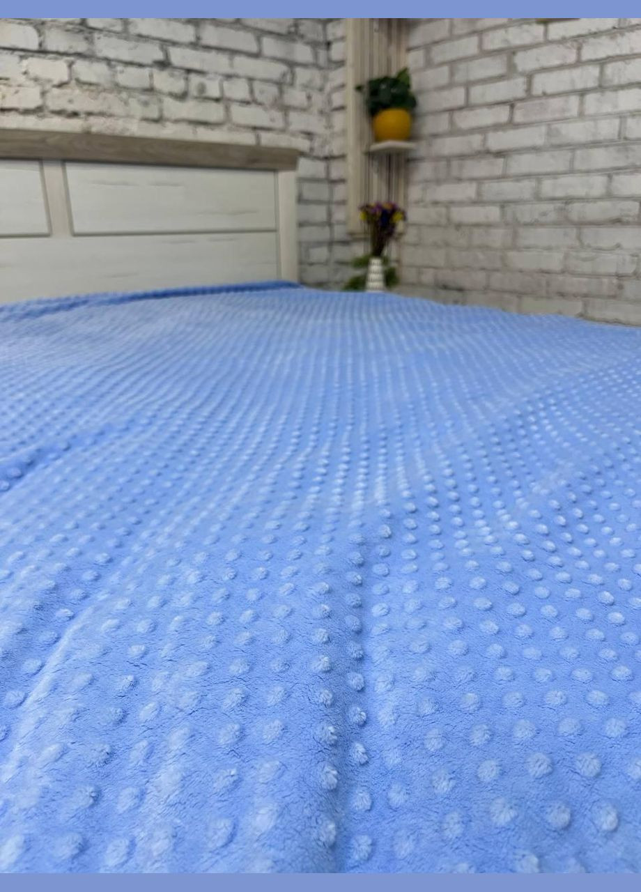 Плед флисовый теплый мягкий 180х215 см Голубой (П4Кmur-flis-pled-004-02) No Brand (308754909)