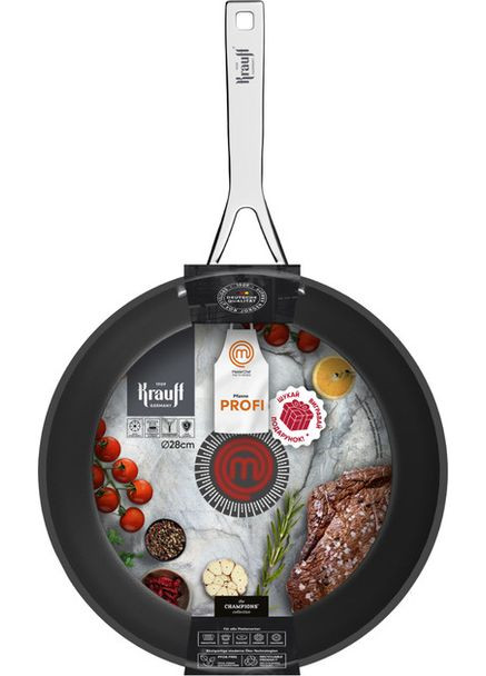Сковорода глубокая MasterChef Profy 25-45-218 28 см черная Krauff (364100497)