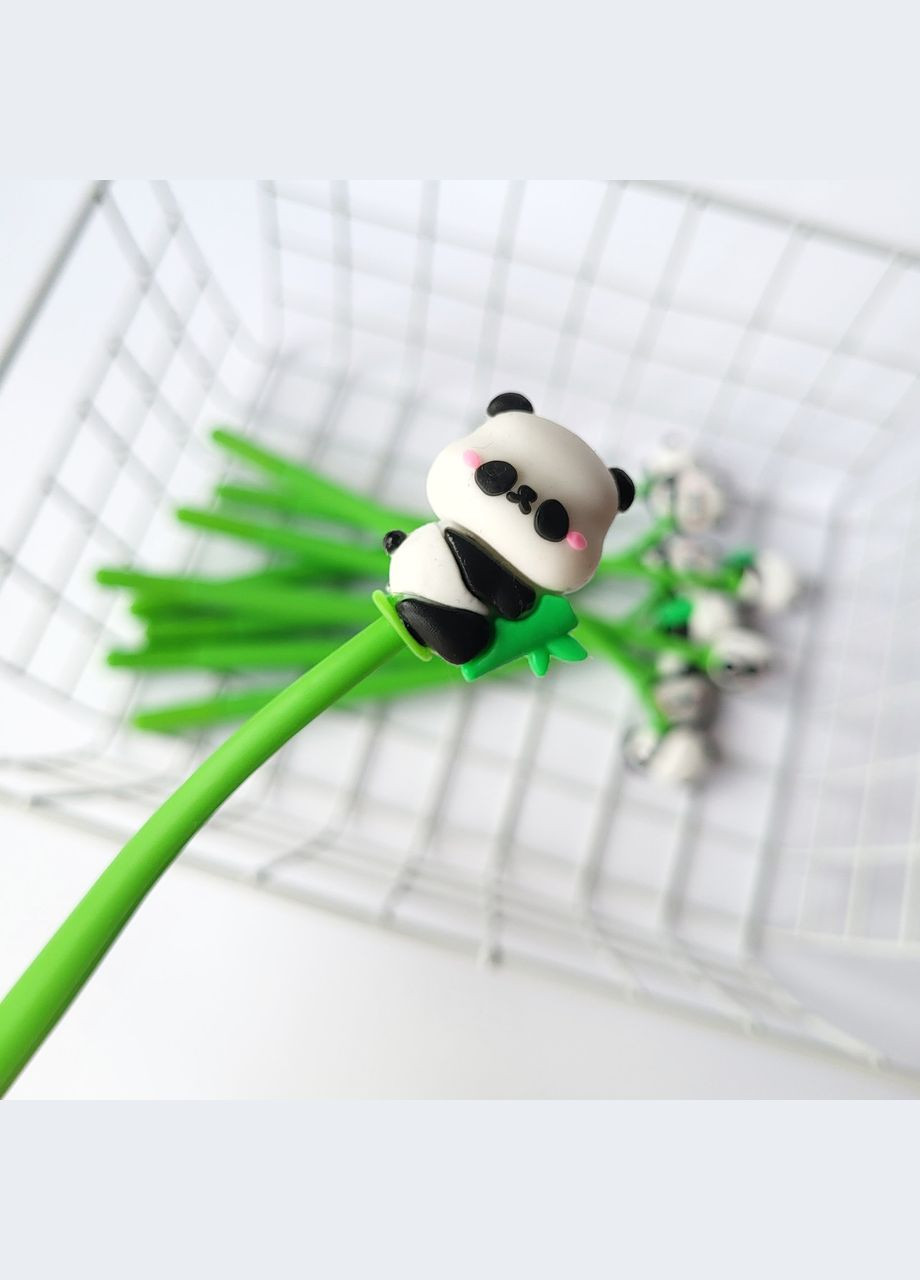 Гелевая ручка с объемной фигуркой панда на бамбуке, черная гелевая паста, сменный стержень No Brand (320916881)