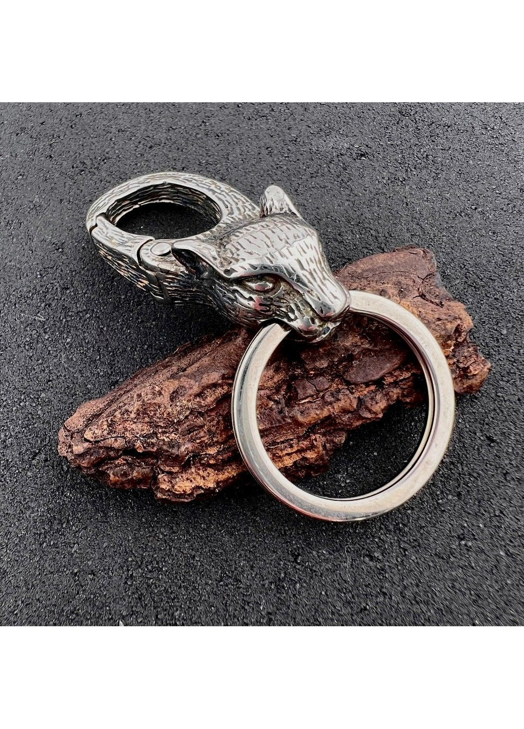 Готичний брелок рись для ключів з нержавіючої медичної сталі KC-003 No Brand (299008428)