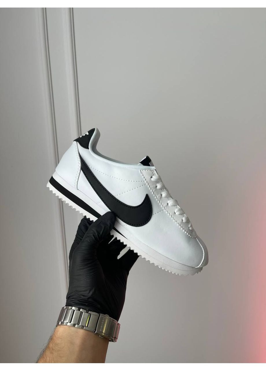 Кросівки жіночі і чоловічі Nike Cortez White Black | Найк Кортез білі No Brand білі демісезони (360755590)