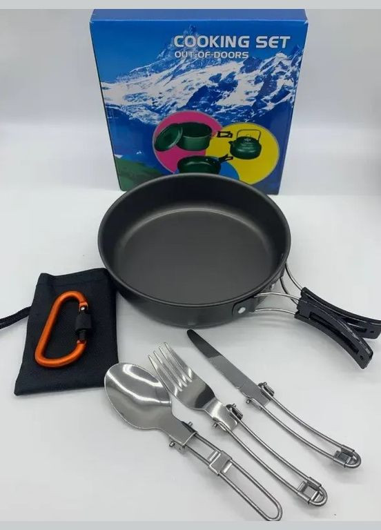 Набір посуду кемпінговий DS-308 алюміній No Brand (305003436)